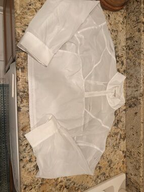 ALO Yoga White Sheer Logo Top